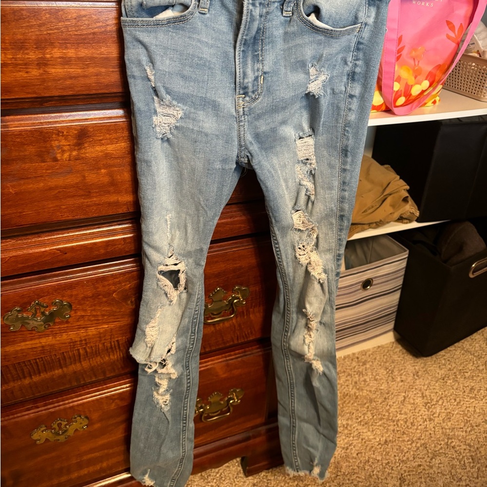 Light wash ripped jeans